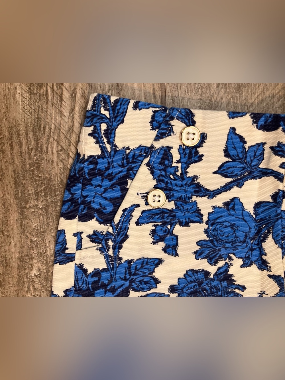 Janie and Jack Blue Floral Button Front Top - Picture 3 of 4